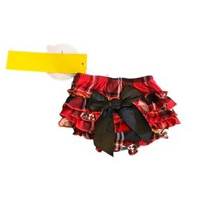 {Buc-ee's} Texas Brand Christmas Plaid-Ruffle bottom/bow bottoms diaper covering